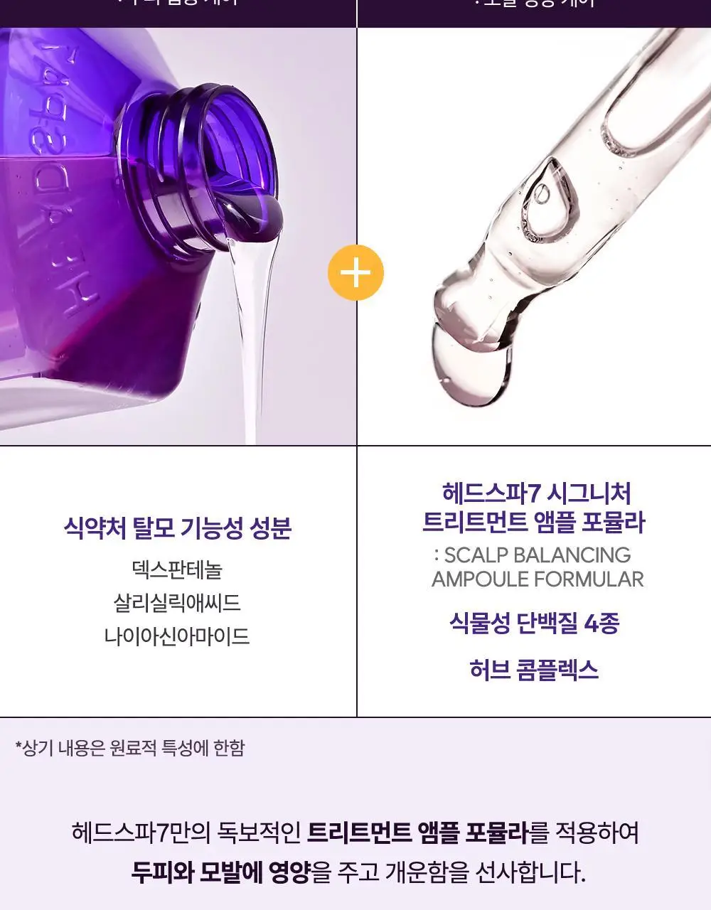 [비건인증] 헤드스파7 마일드 밸런싱 트리트먼트 샴푸 740g (탈모증상완화) 상세페이지 6